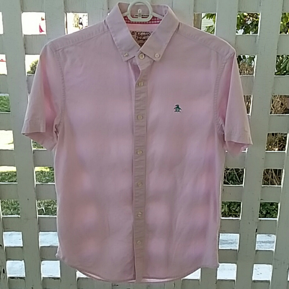Penguin by Musingwear Pink SS button down shirt S